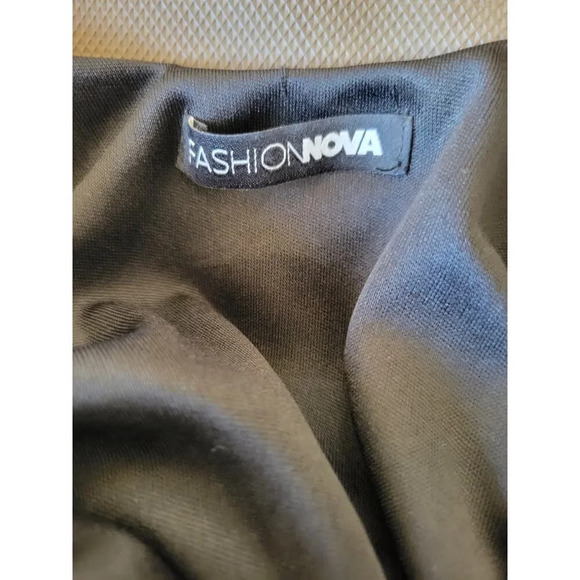 Fashion Nova women's black floral mesh lined bodycon high low Dress  - medium​ - Picture 10 of 12